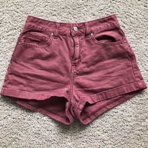 High waisted jean shorts